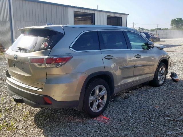 5TDDKRFH7GS272324 - 2016 TOYOTA HIGHLANDER GOLD photo 4