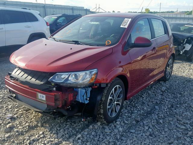 1G1JD6SB5K4112906 - 2019 CHEVROLET SONIC LT BURGUNDY photo 2
