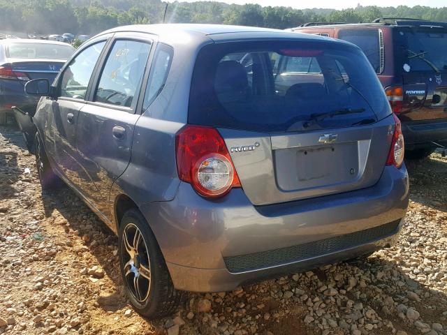 KL1TD66EX9B629619 - 2009 CHEVROLET AVEO LS GRAY photo 3