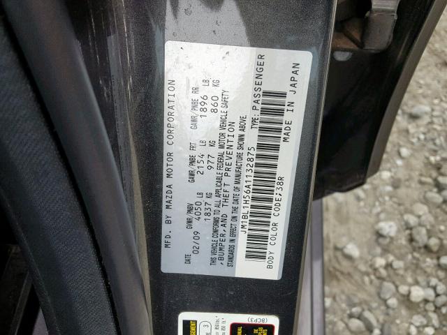 JM1BL1H56A1132875 - 2010 MAZDA 3 S GRAY photo 10