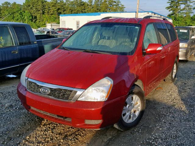 KNDMG4C7XC6499615 - 2012 KIA SEDONA LX RED photo 2