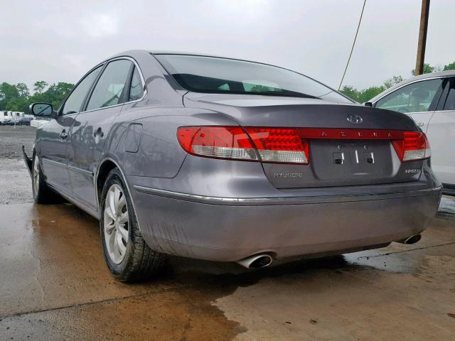 KMHFC46F67A162378 - 2007 HYUNDAI AZERA SE GRAY photo 3