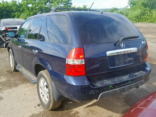 2HNYD18743H526821 - 2003 ACURA MDX TOURIN BLUE photo 3