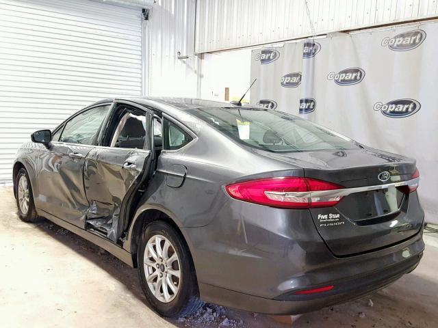 3FA6P0G77HR184184 - 2017 FORD FUSION S GRAY photo 3