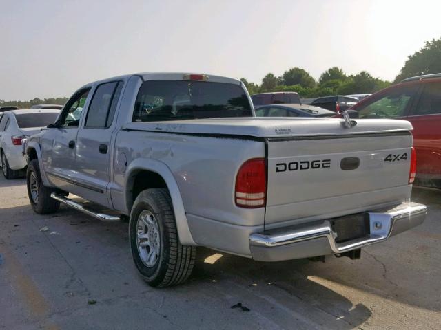 1B7HG48N22S614433 - 2002 DODGE DAKOTA QUA SILVER photo 3