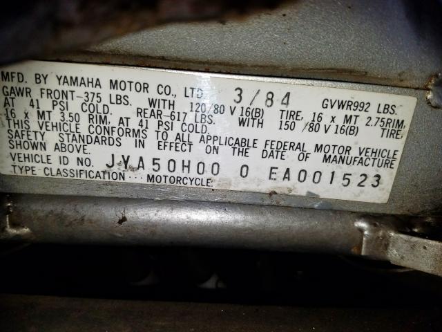 JYA50H000EA001523 - 1984 YAMAHA FJ1100 RED photo 10