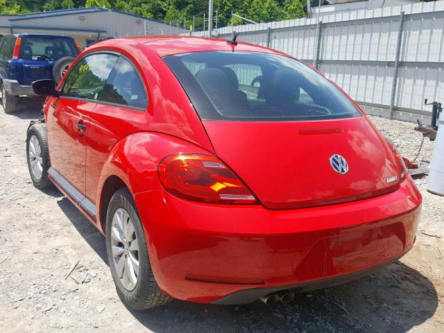 3VWFP7AT9EM627594 - 2014 VOLKSWAGEN BEETLE RED photo 3