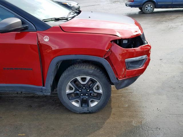 3C4NJDDBXJT255586 - 2018 JEEP COMPASS TR RED photo 9