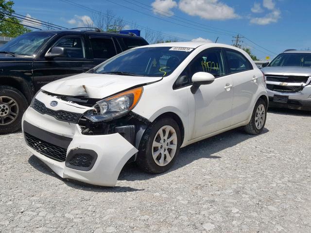 KNADM5A35C6012672 - 2012 KIA RIO LX WHITE photo 2