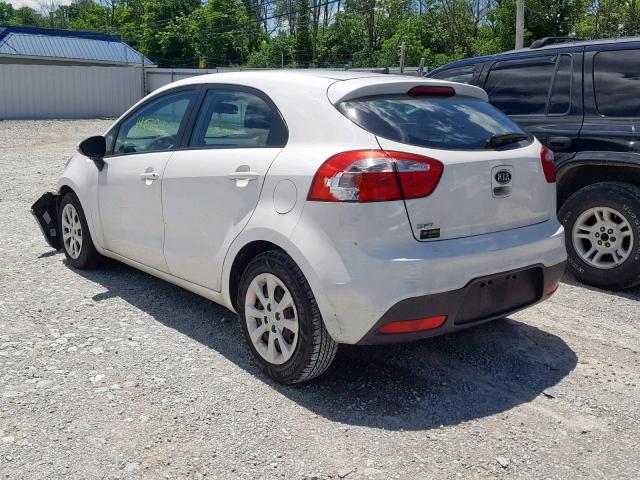 KNADM5A35C6012672 - 2012 KIA RIO LX WHITE photo 3