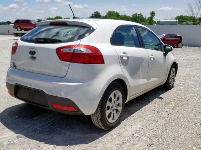 KNADM5A35C6012672 - 2012 KIA RIO LX WHITE photo 4