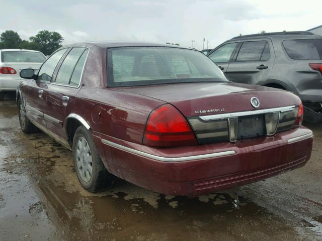 2MEHM75V27X620377 - 2007 MERCURY GRAND MARQ MAROON photo 3