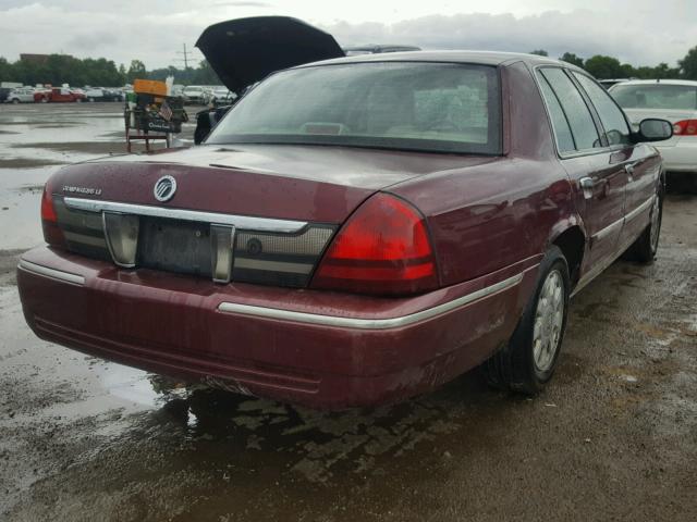 2MEHM75V27X620377 - 2007 MERCURY GRAND MARQ MAROON photo 4