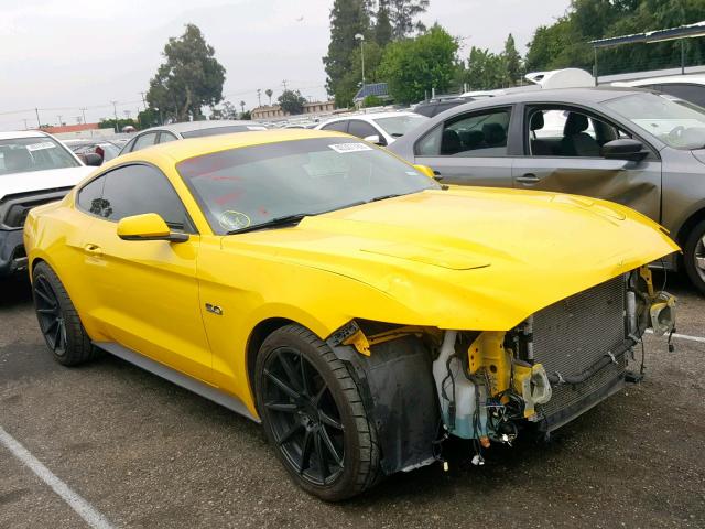1FA6P8CF8F5430803 - 2015 FORD MUSTANG GT YELLOW photo 1