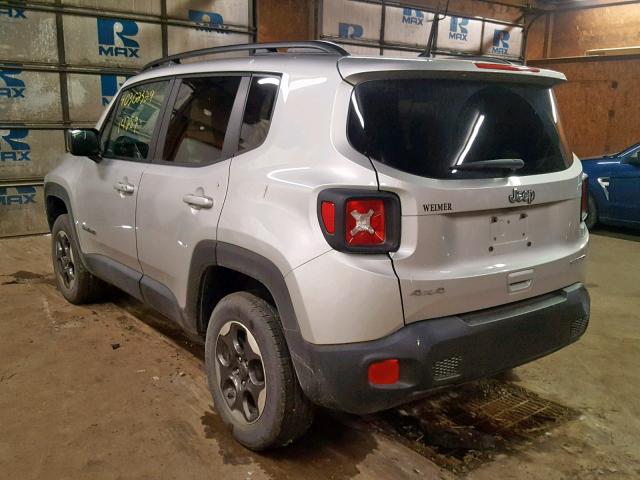 ZACCJBAB2JPH27562 - 2018 JEEP RENEGADE S 银色 照片 3