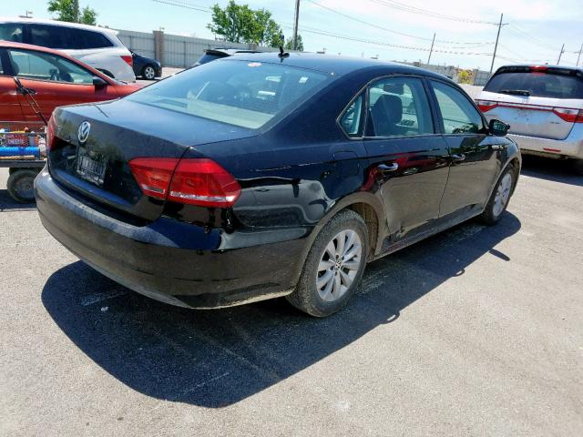 1VWAP7A35DC051335 - 2013 VOLKSWAGEN PASSAT S BLACK photo 4