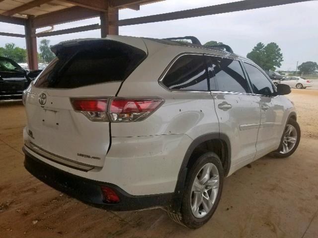 5TDDKRFHXFS188495 - 2015 TOYOTA HIGHLANDER WHITE photo 4