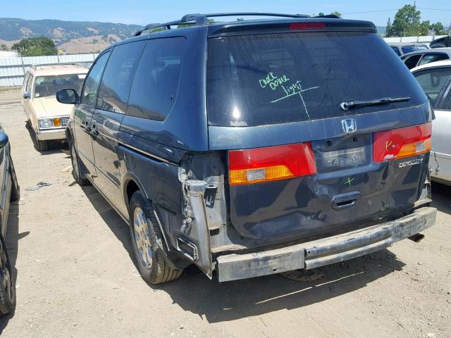 5FNRL18703B015738 - 2003 HONDA ODYSSEY EX BLUE photo 3