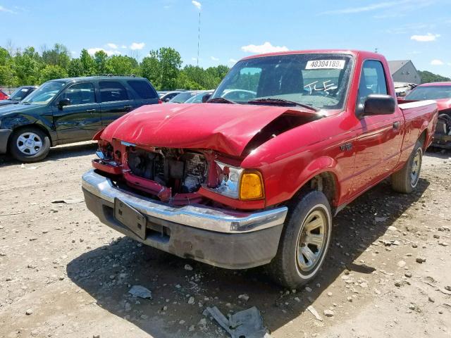 1FTYR10D94PA40933 - 2004 FORD RANGER RED photo 2