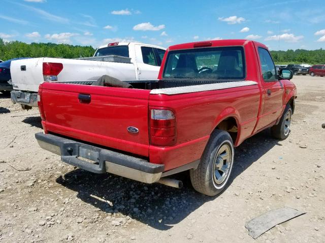 1FTYR10D94PA40933 - 2004 FORD RANGER RED photo 4