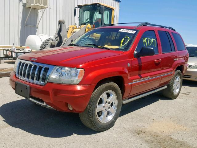 1J8GW68J64C286382 - 2004 JEEP GRAND CHER RED photo 2