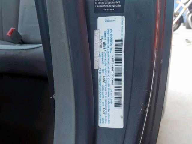 3VWCD21C24M401054 - 2004 VOLKSWAGEN NEW BEETLE ვერცხლისფერი ფოტო 10