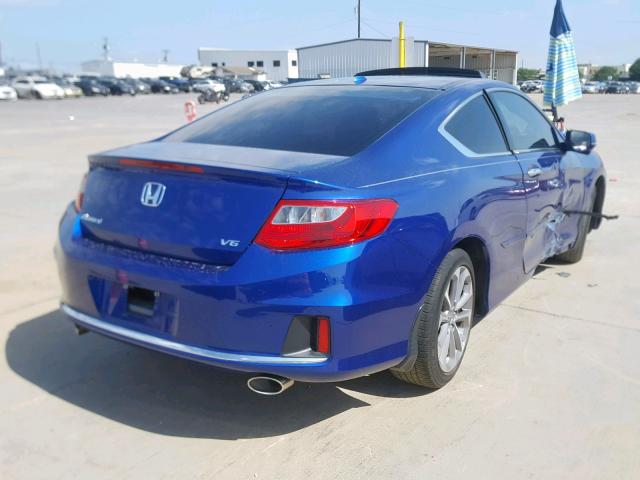 1HGCT2B8XDA012726 - 2013 HONDA ACCORD EXL BLUE photo 4