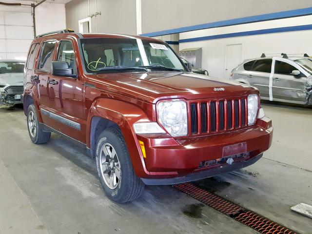 1J8GN28K18W289358 - 2008 JEEP LIBERTY SP BURGUNDY photo 1