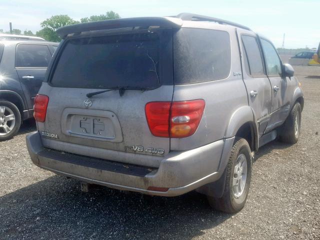 5TDBT48A71S003335 - 2001 TOYOTA SEQUOIA LI GRAY photo 4