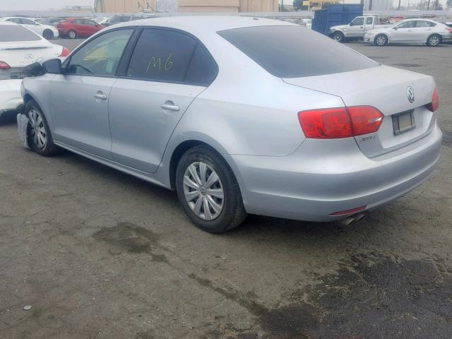 3VW2K7AJ4EM224635 - 2014 VOLKSWAGEN JETTA BASE SILVER photo 3