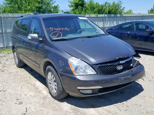 KNDMG4C73E6540945 - 2014 KIA SEDONA LX CHARCOAL photo 1