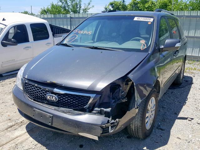 KNDMG4C73E6540945 - 2014 KIA SEDONA LX CHARCOAL photo 2