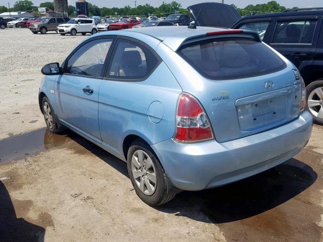 KMHCM36C39U116542 - 2009 HYUNDAI ACCENT GS TURQUOISE photo 3