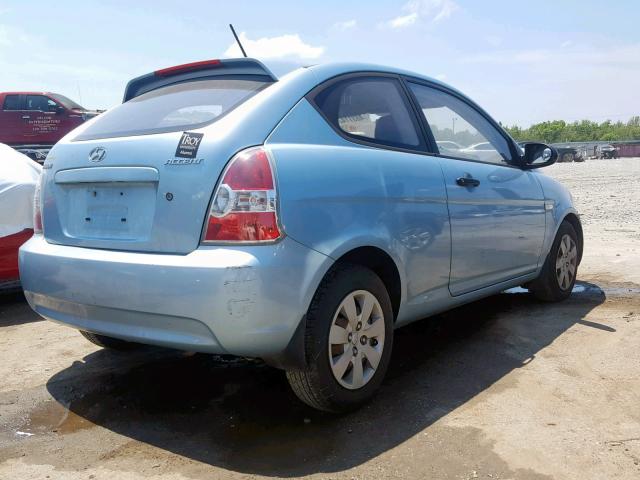 KMHCM36C39U116542 - 2009 HYUNDAI ACCENT GS TURQUOISE photo 4