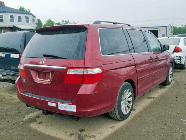 5FNRL38846B090905 - 2006 HONDA ODYSSEY TO BURGUNDY photo 4