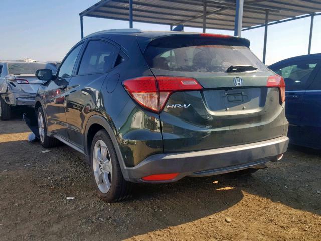 3CZRU5H79GM707271 - 2016 HONDA HR-V EXL GREEN photo 3