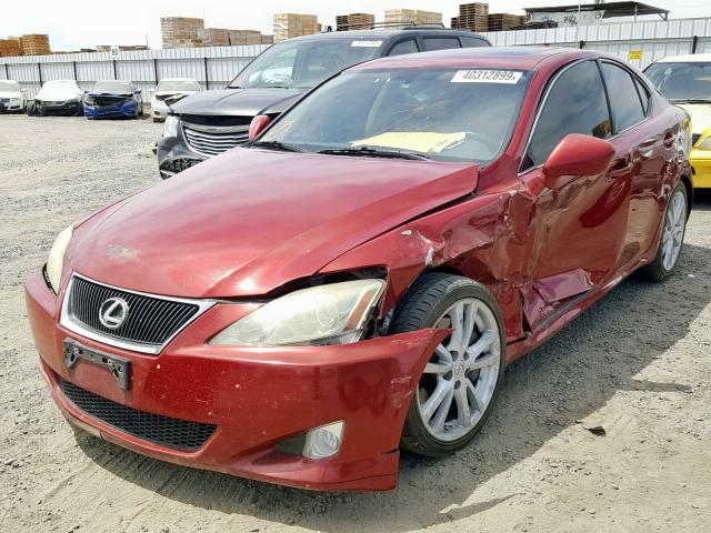 JTHBE262872012375 - 2007 LEXUS IS 350 BURGUNDY photo 2