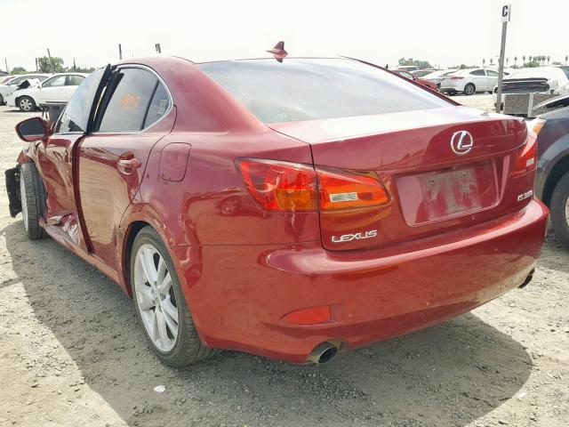 JTHBE262872012375 - 2007 LEXUS IS 350 BURGUNDY photo 3