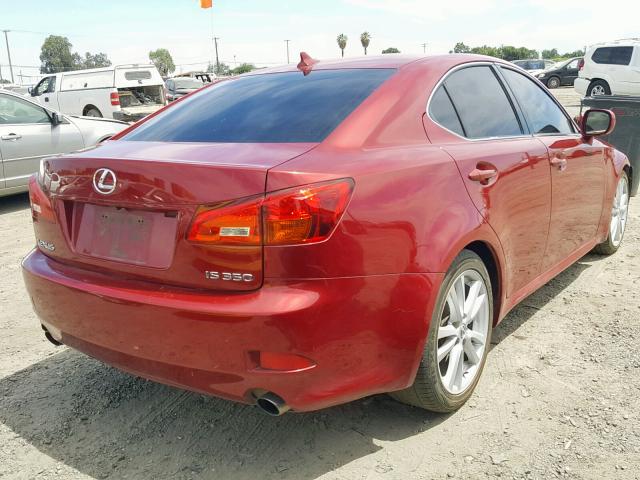 JTHBE262872012375 - 2007 LEXUS IS 350 BURGUNDY photo 4