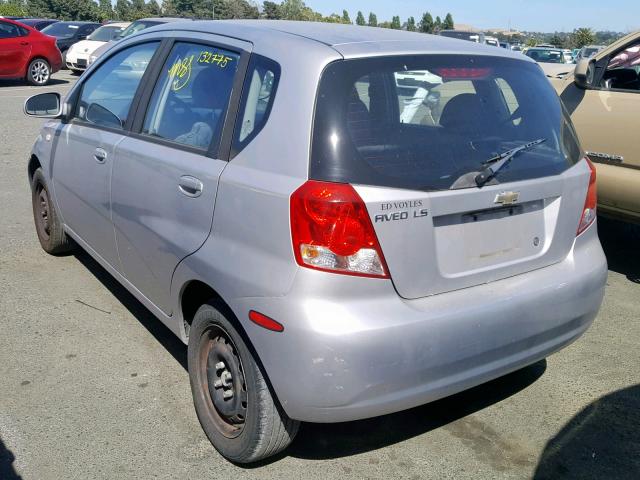 KL1TD666X6B685418 - 2006 CHEVROLET AVEO BASE ვერცხლისფერი ფოტო 3