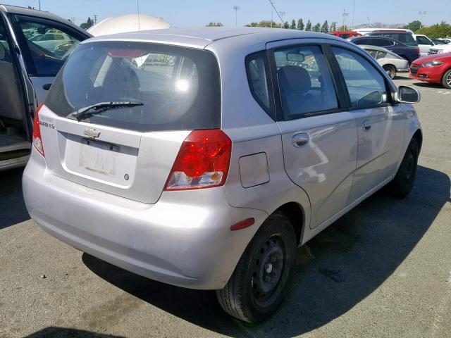 KL1TD666X6B685418 - 2006 CHEVROLET AVEO BASE ვერცხლისფერი ფოტო 4