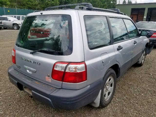 JF1SF63512H748302 - 2002 SUBARU FORESTER L SILVER photo 4