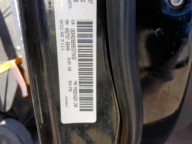 1B3HB28B98D573452 - 2008 DODGE CALIBER BLACK photo 10