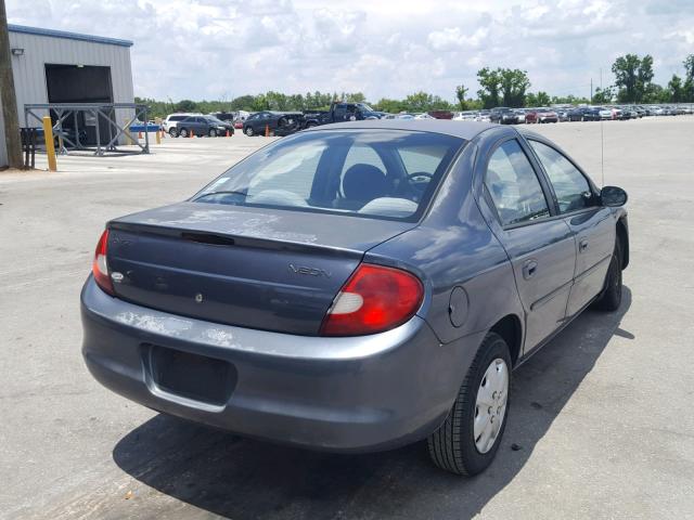 1B3ES46C51D246286 - 2001 DODGE NEON SE BLUE photo 4