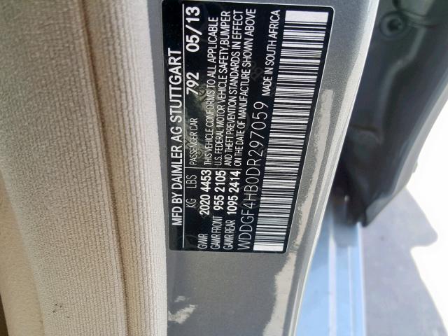 WDDGF4HB0DR297059 - 2013 MERCEDES-BENZ C 250 SILVER photo 10