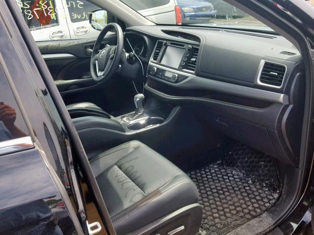 5TDJZRFH8JS541422 - 2018 TOYOTA HIGHLANDER BLACK photo 5