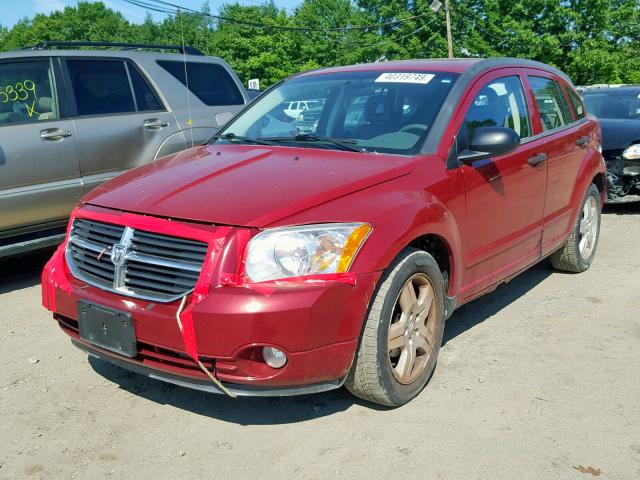 1B3HB48B47D412372 - 2007 DODGE CALIBER SX RED photo 2