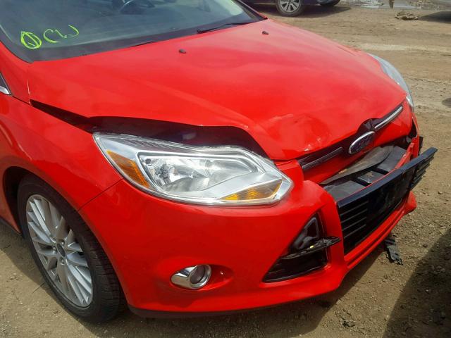 1FAHP3H23CL448635 - 2012 FORD FOCUS SEL RED photo 9