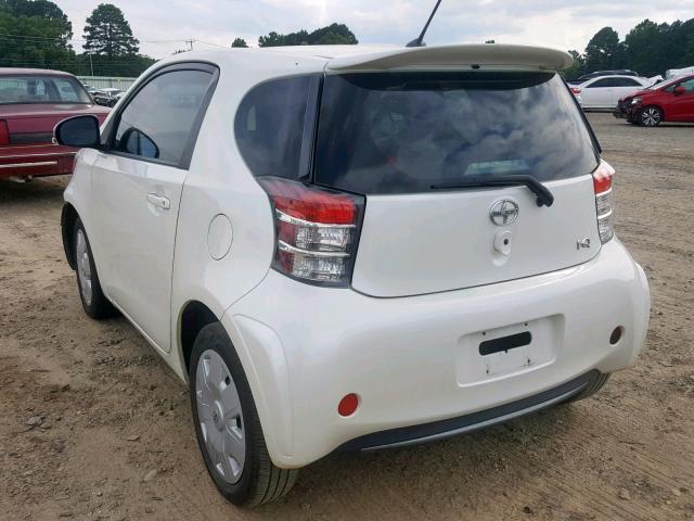 JTNJJXB08CJ013399 - 2012 TOYOTA SCION IQ WHITE photo 3