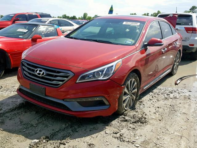 5NPE34AF7HH591384 - 2017 HYUNDAI SONATA SPO RED photo 2